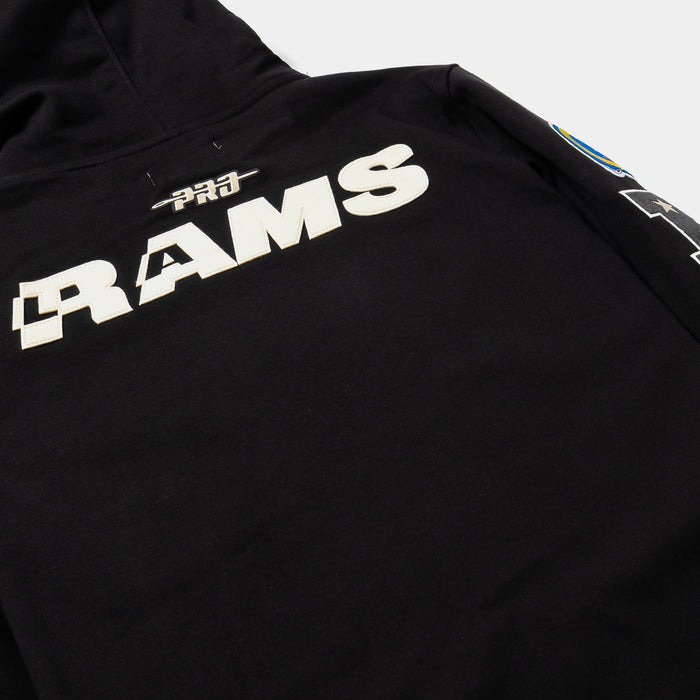 Los Angeles Rams Original Fleece Pullover Mens Hoodie (Black/White)