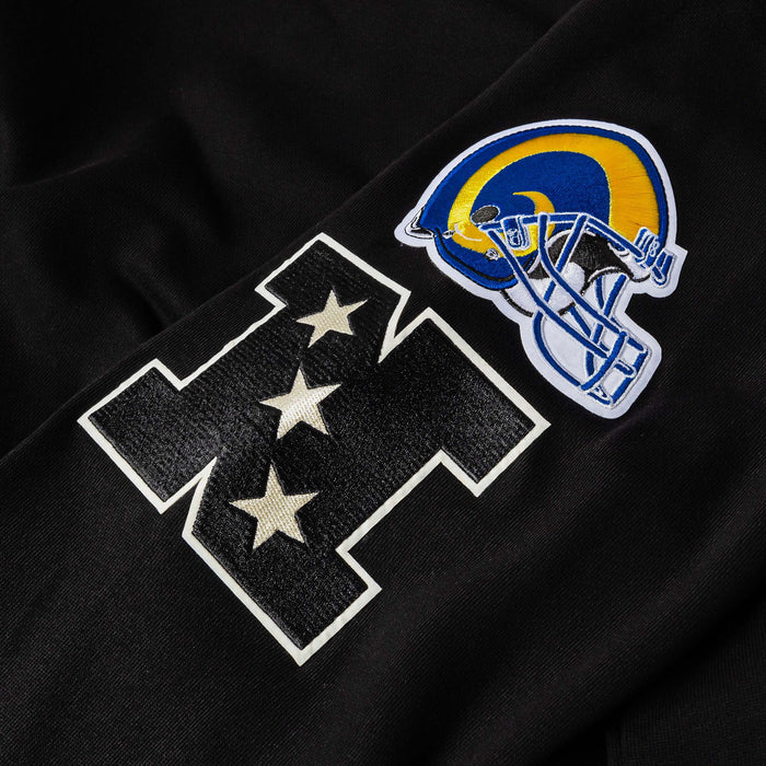 Los Angeles Rams Original Fleece Pullover Mens Hoodie (Black/White)