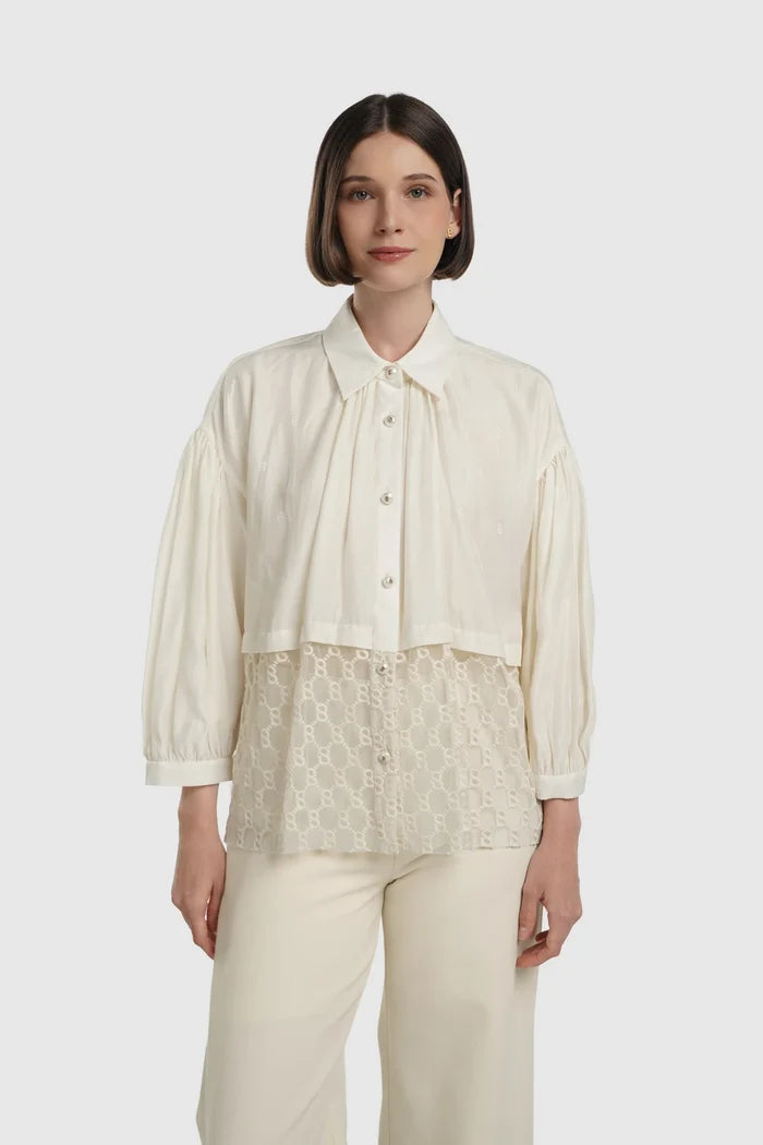 Louisa Embroidery Shirt - Ivory