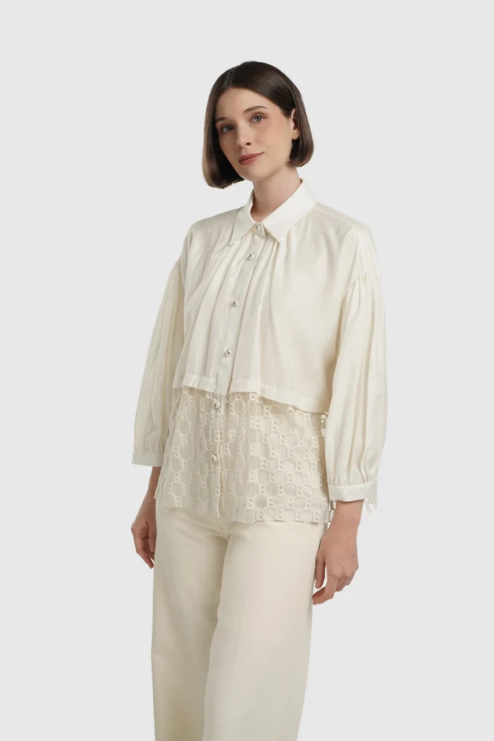 Louisa Embroidery Shirt - Ivory