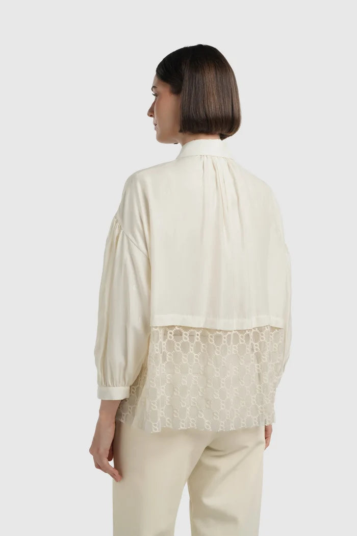 Louisa Embroidery Shirt - Ivory