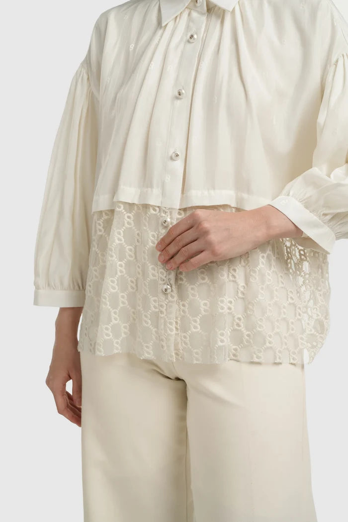 Louisa Embroidery Shirt - Ivory