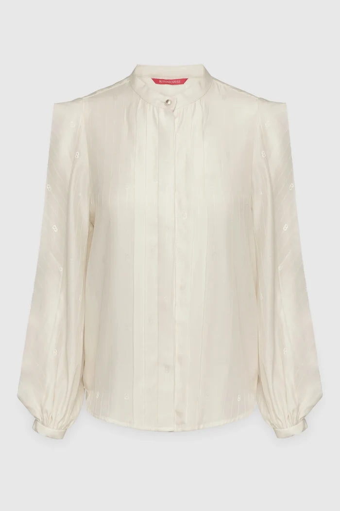 Louisa Pleated Shirt - Ivory