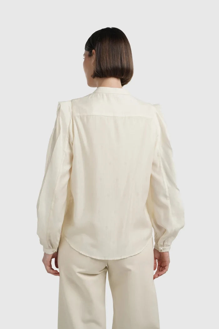 Louisa Pleated Shirt - Ivory