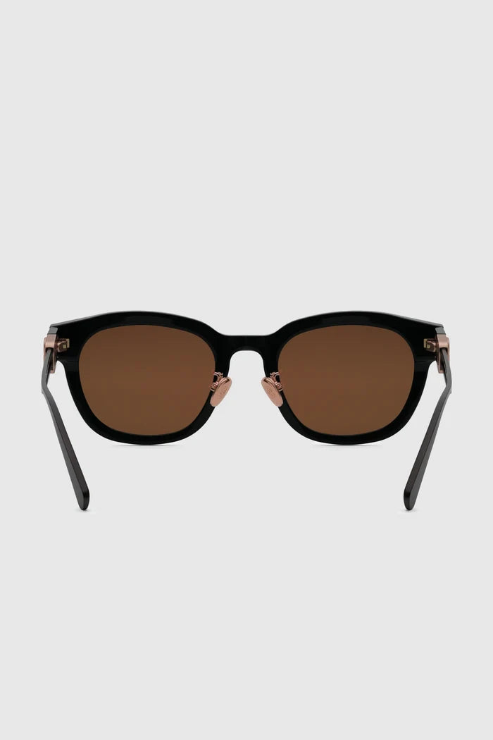 luca sunglasses in coffee by buttonscarves back view