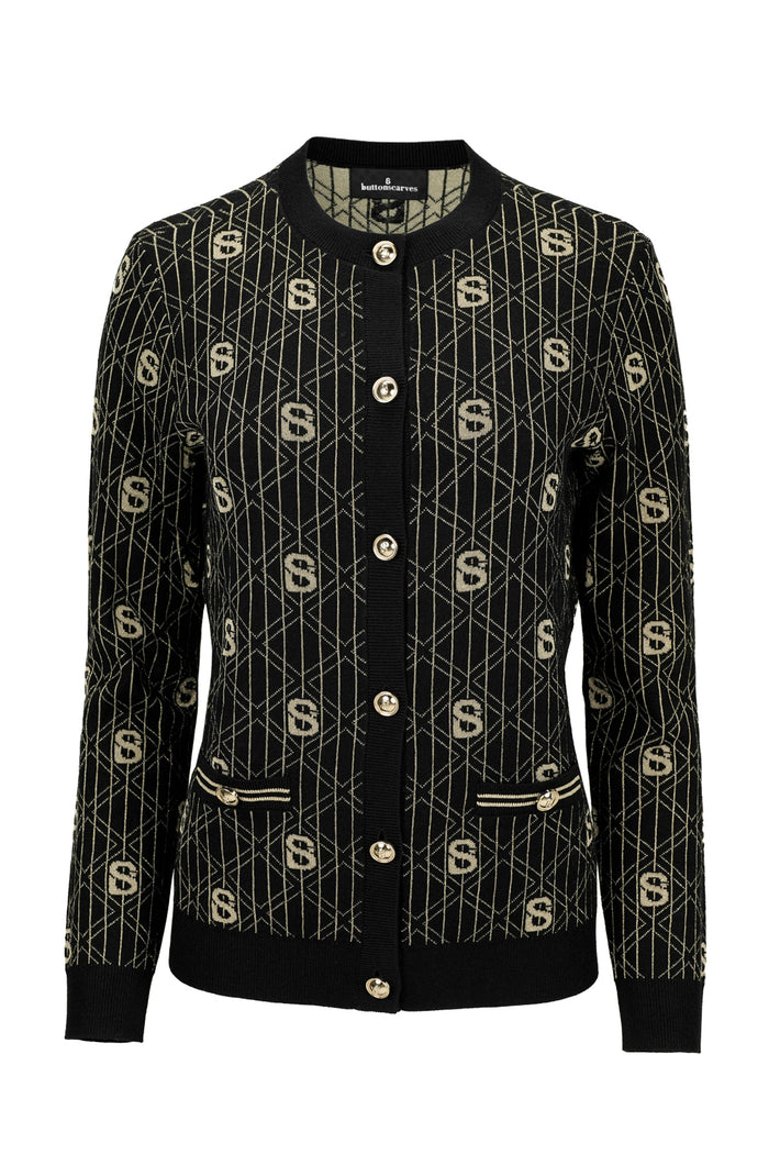 Lucy Cardigan - Black/Gold