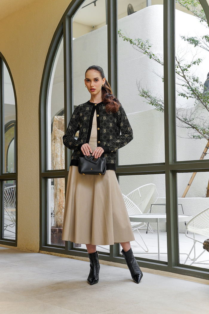 Lucy Cardigan - Black/Gold
