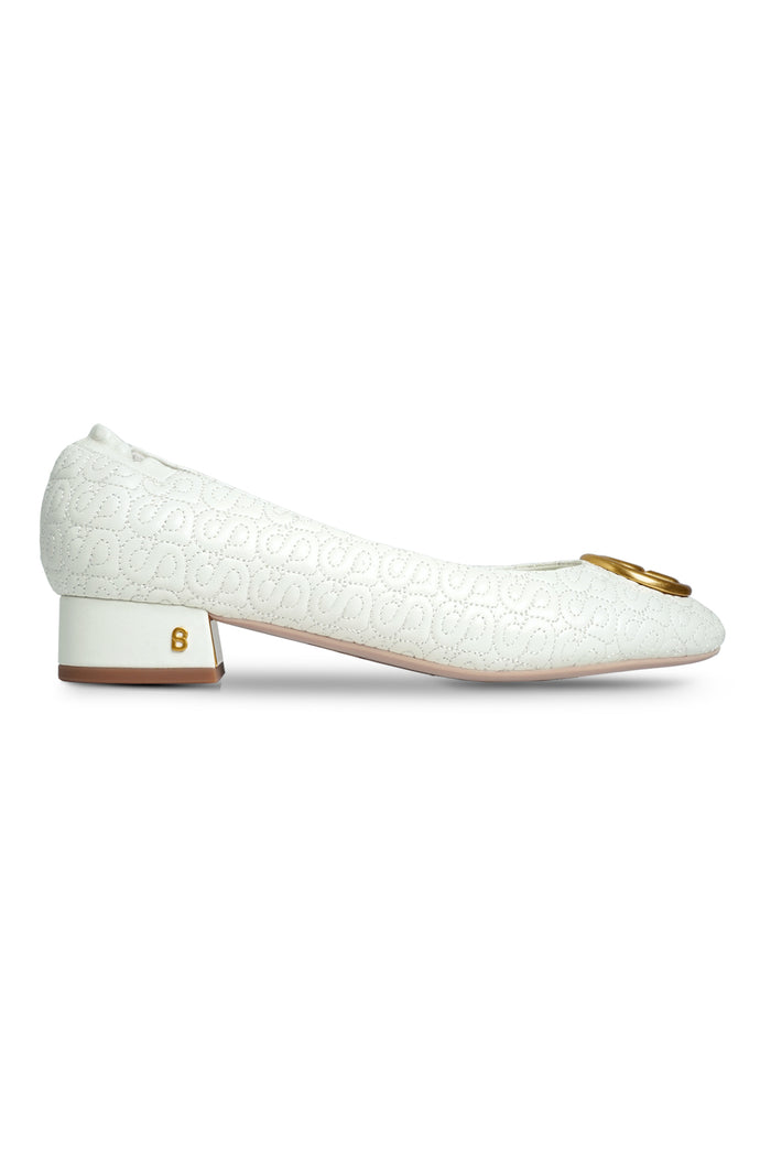 Luna Block Heels - White