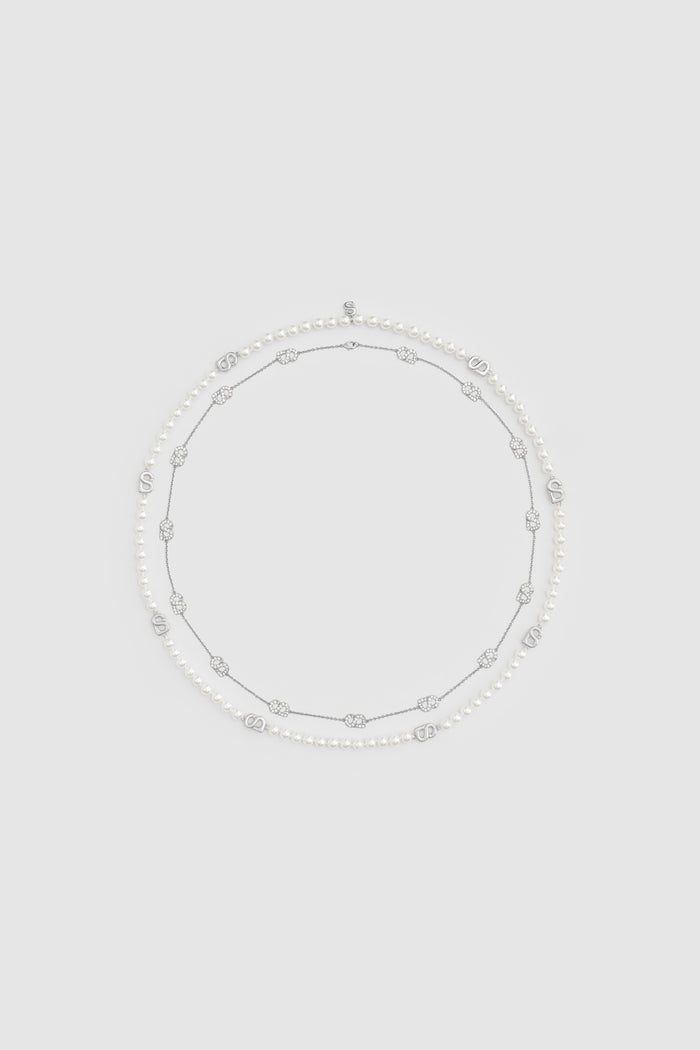 Luna Double Necklace - Silver