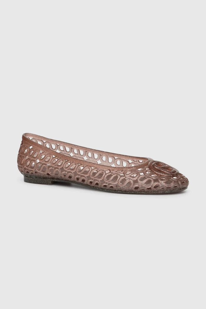 luna jelly shoes in brown side view