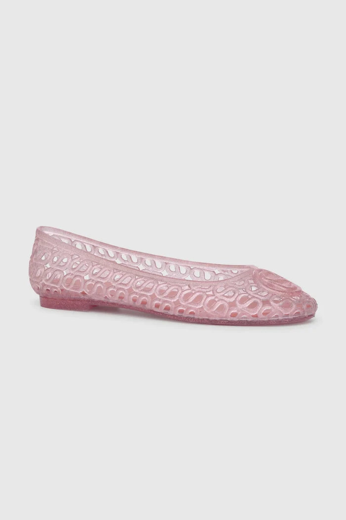 luna jelly shoes in pink by buttonscarves