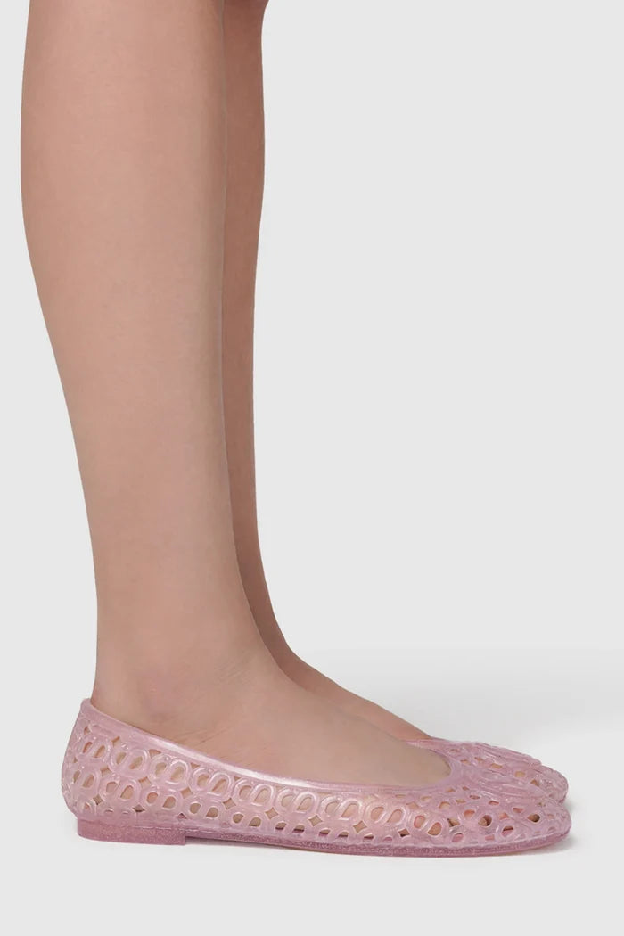 luna jelly shoes in pink by buttonscarves wearing side looks