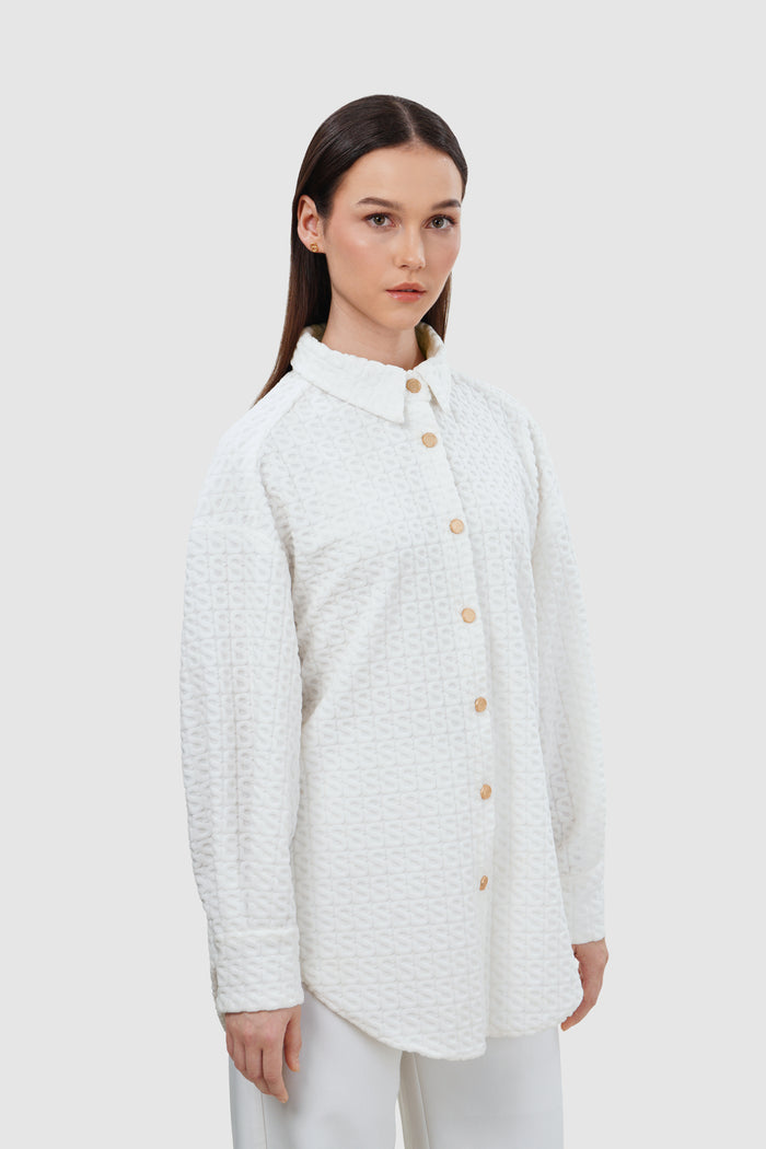 Luna Monogram Shirt - White