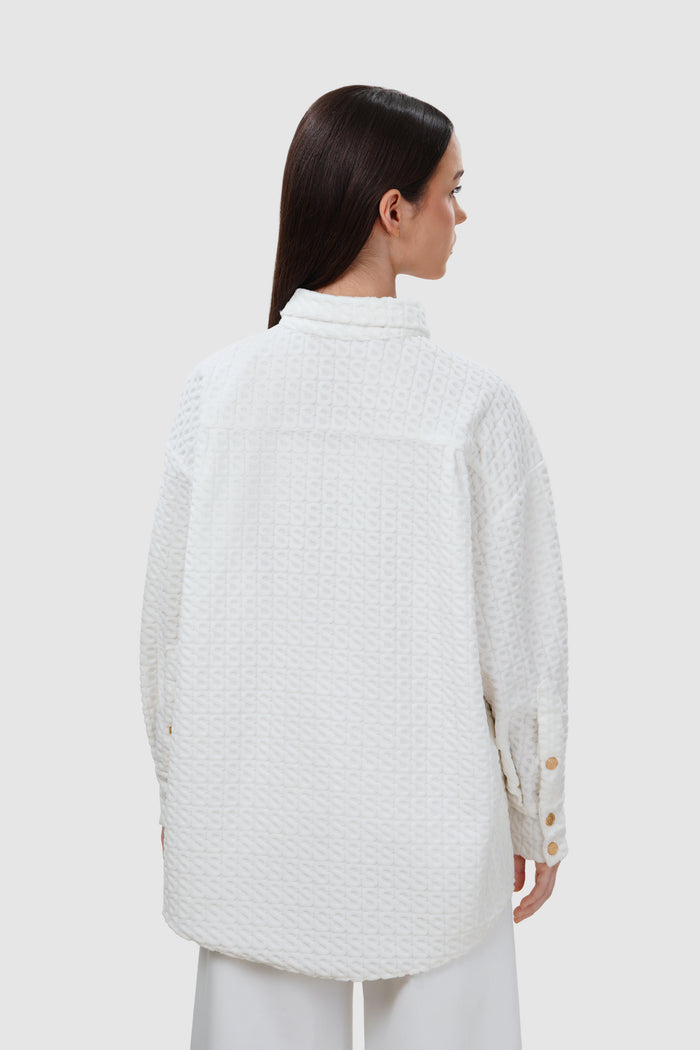 Luna Monogram Shirt - White