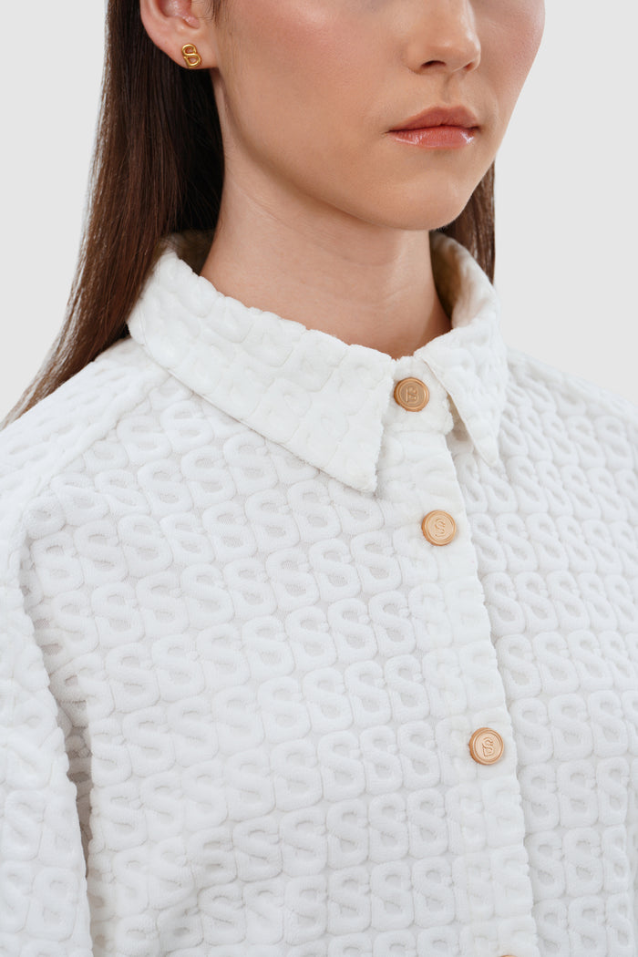 Luna Monogram Shirt - White