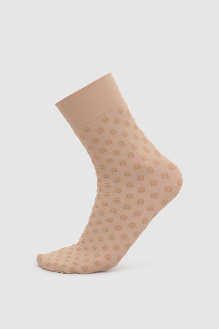 luna nylon socks in nougat by buttonscarves