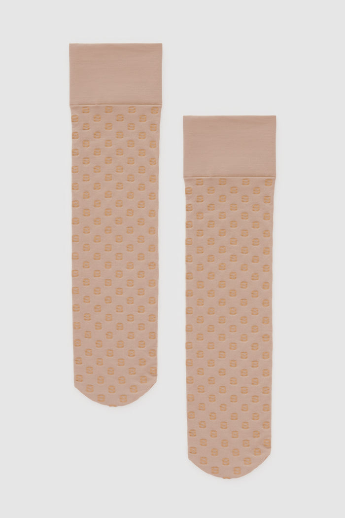 luna nylon socks in nougat by buttonscarves