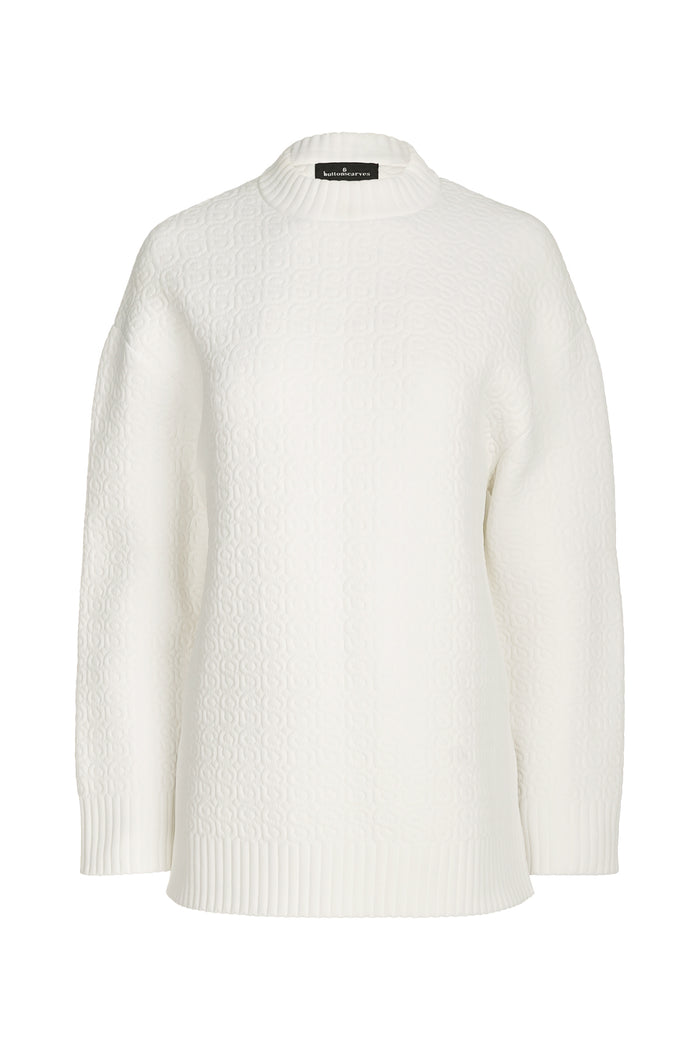 luna sweatshirt in white by buttonscarves