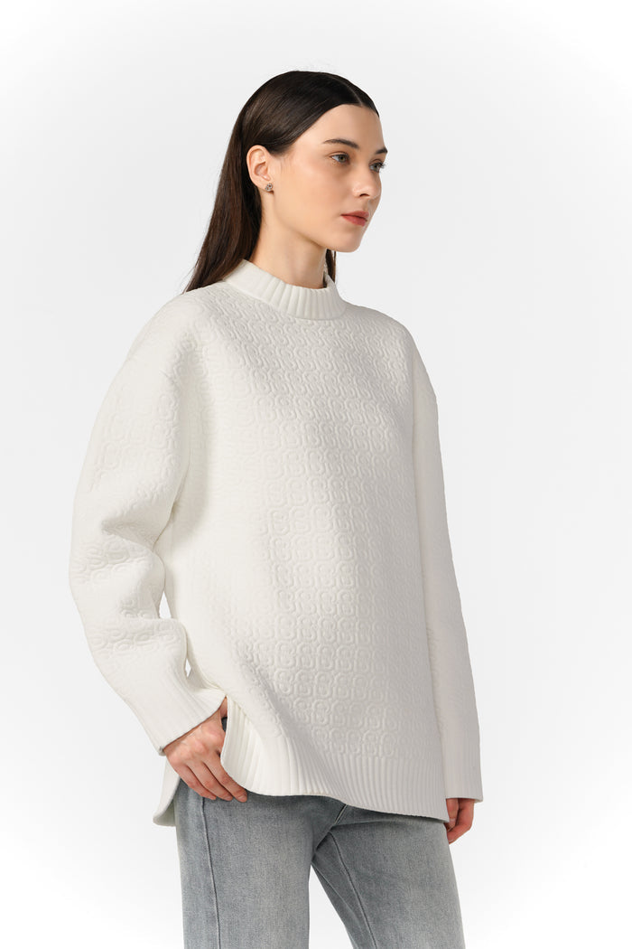 luna sweatshirt in white by buttonscarves side view