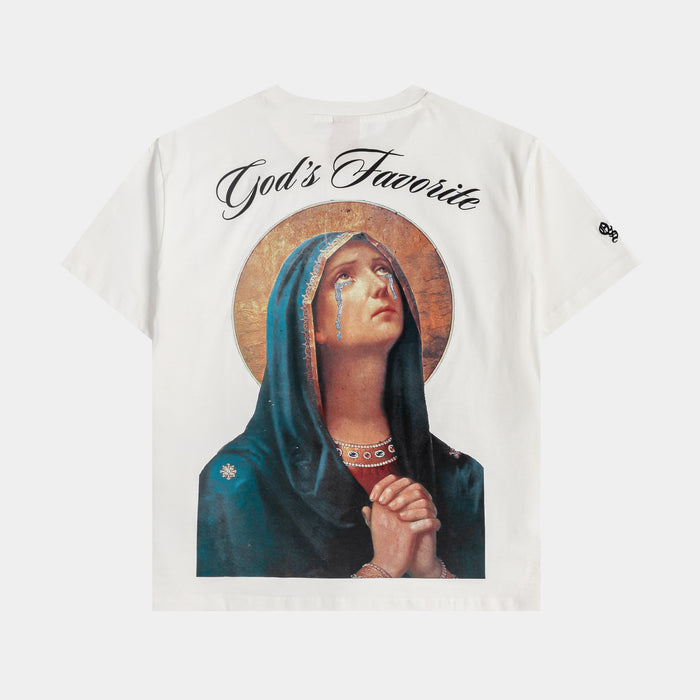 Mary Tears Womens Short Sleeve Shirt (White/Black)