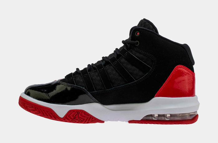 Max Aura Black Gym Red Grade School Lifestyle Shoes (Black/Gym Red/White)