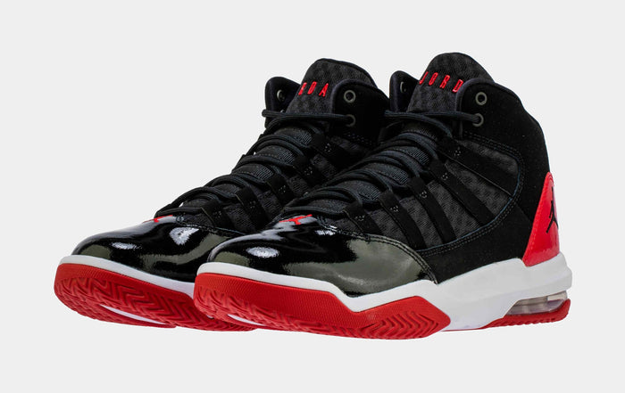 Max Aura Black Gym Red Grade School Lifestyle Shoes (Black/Gym Red/White)