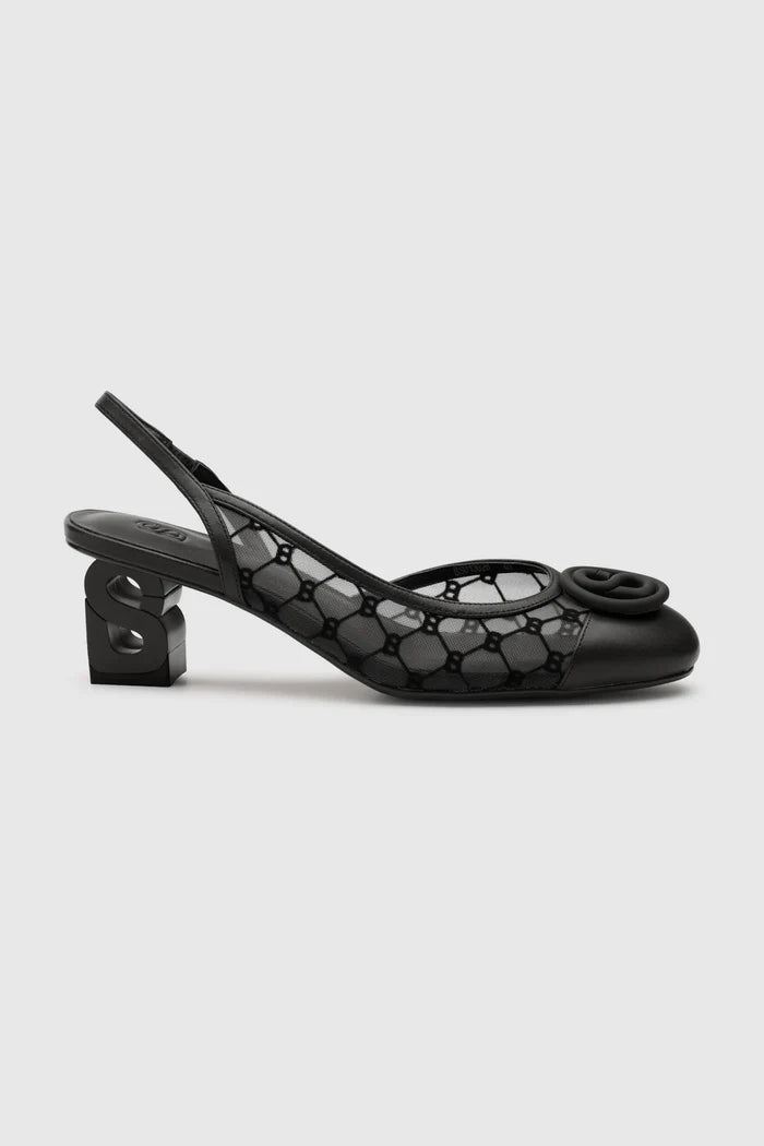 meela be heels in charcoal women's heels side view