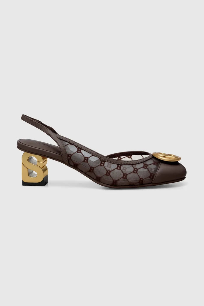 meela be heels in cioccolato women's heels side view