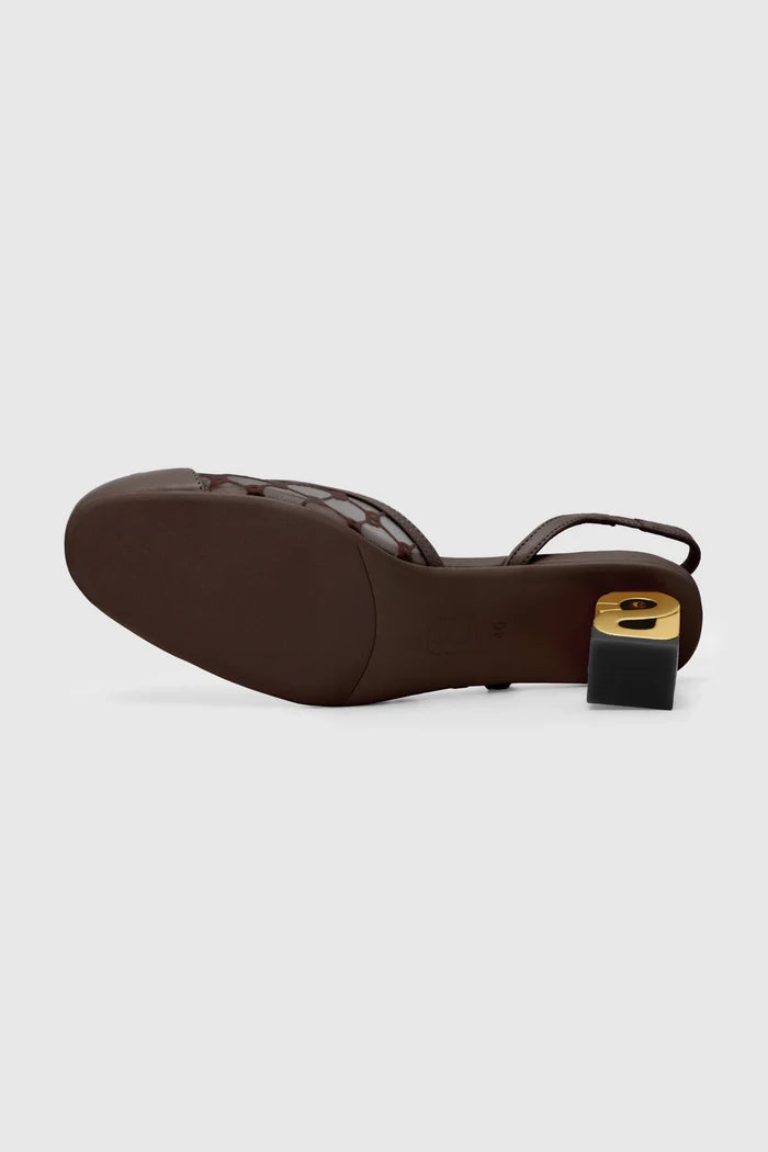 meela be heels in cioccolato bottom heels detail