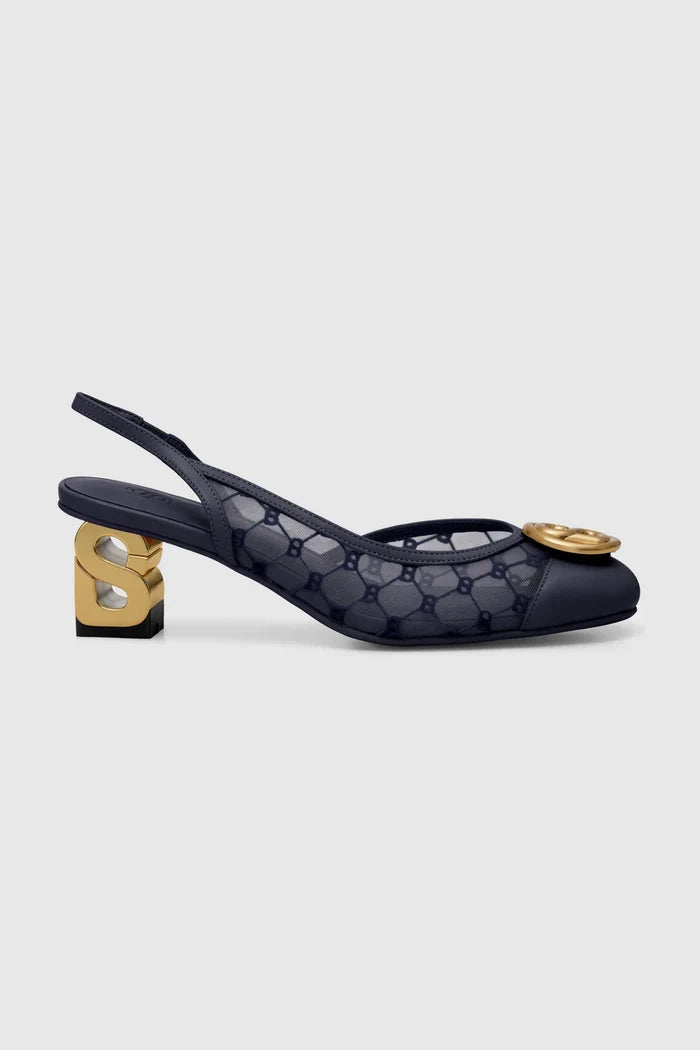 meela be heels in navy women's heels side view