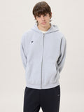 Mens Heavyweight Zip Up Hoodie—Grey Marl