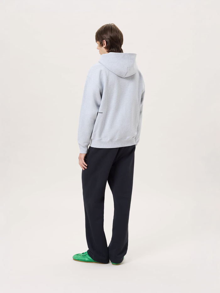 Mens Heavyweight Zip Up Hoodie—Grey Marl