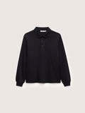 Mens Interlock Polo Sweatshirt—Black