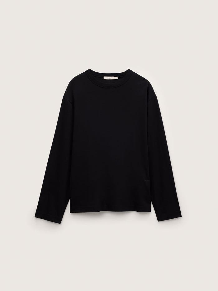 Mens Long Sleeve Interlock T-Shirt—Black