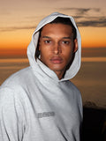 Mens Midweight Hoodie—Grey Marl
