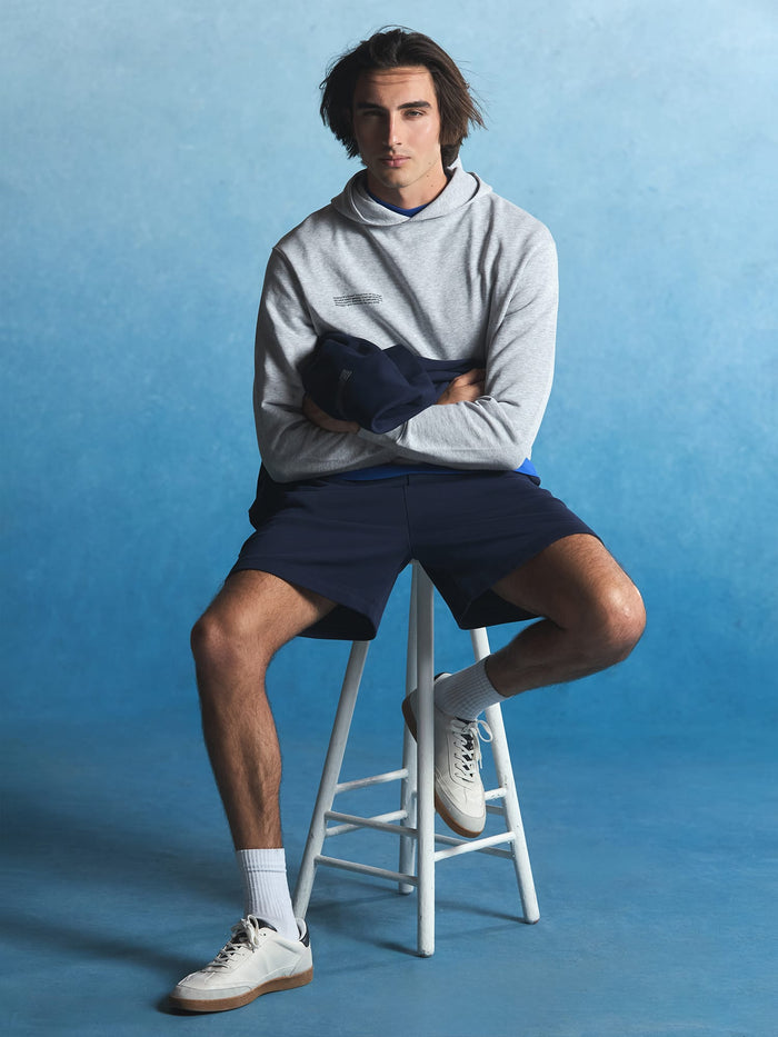 Mens Midweight Hoodie—Grey Marl