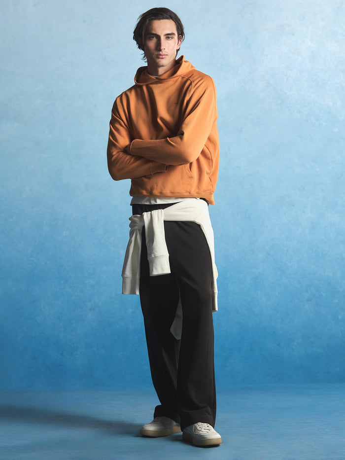 Mens Midweight Logo Hoodie—Burnt Horizon