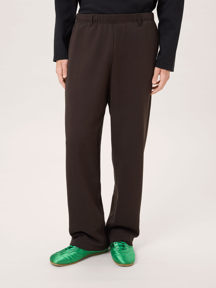 Mens Midweight Straight Leg Logo Track Pants—Obsidian Core