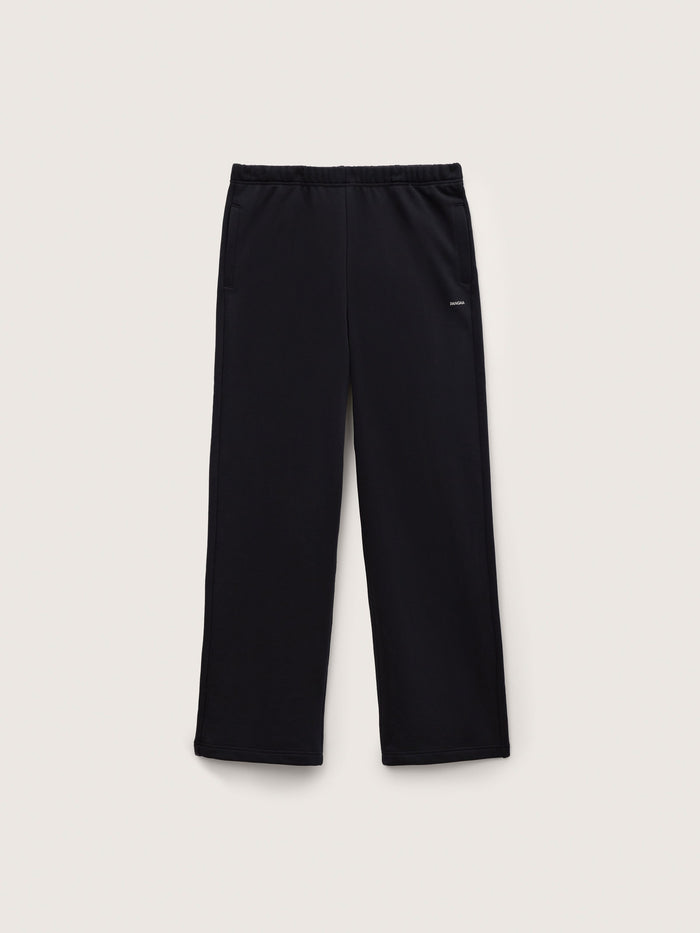 Mens Midweight Straight Leg Track Pants—Black