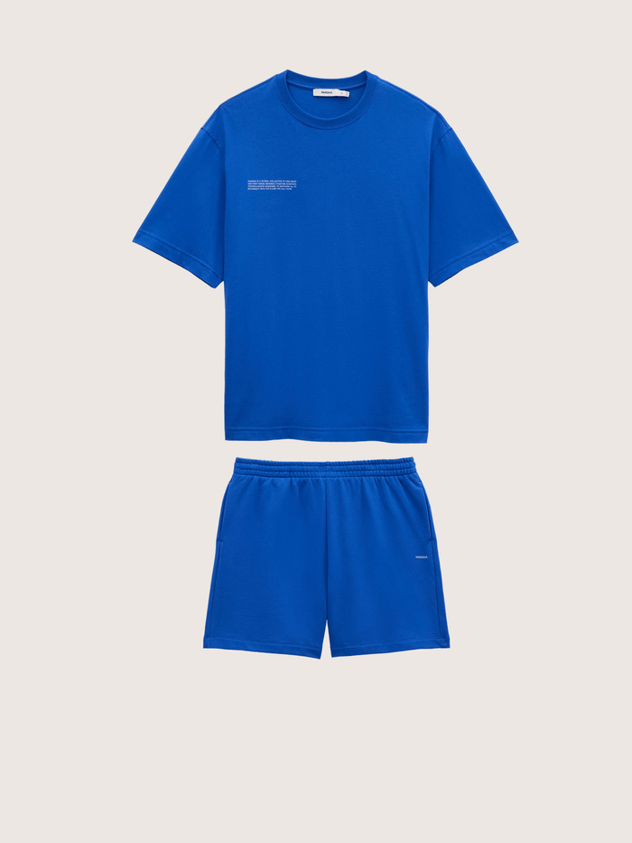 Mens Midweight T-Shirt and Shorts Set—Gaia Blue