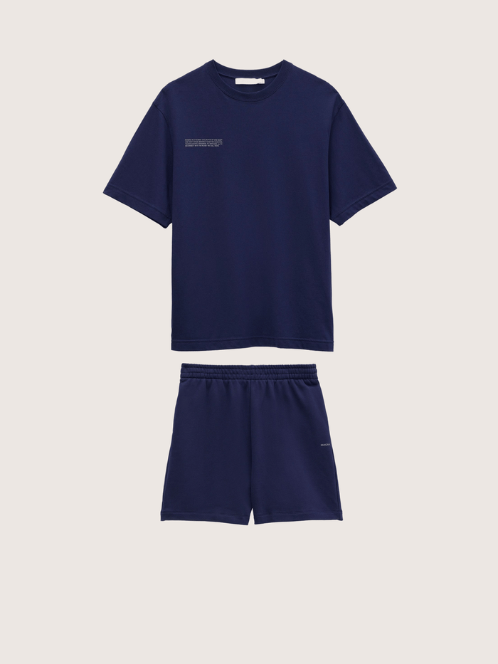 Mens Midweight T-Shirt and Shorts Set—Ocean Navy