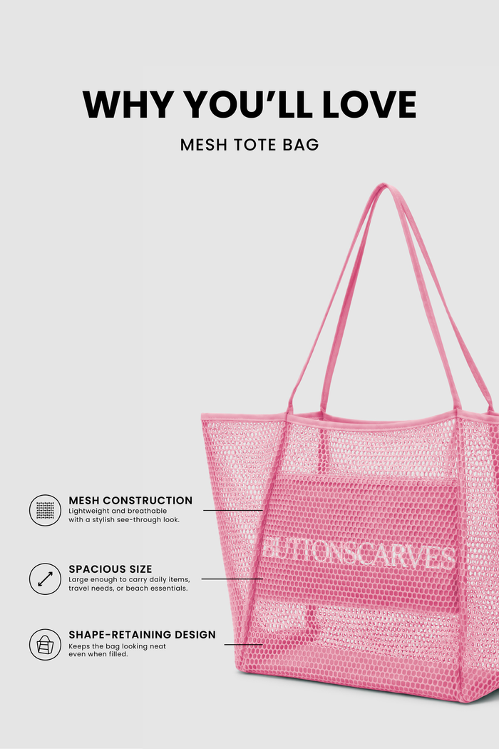 mesh tote bag sea fan with mesh construction, spacious size, and shape-retaining design