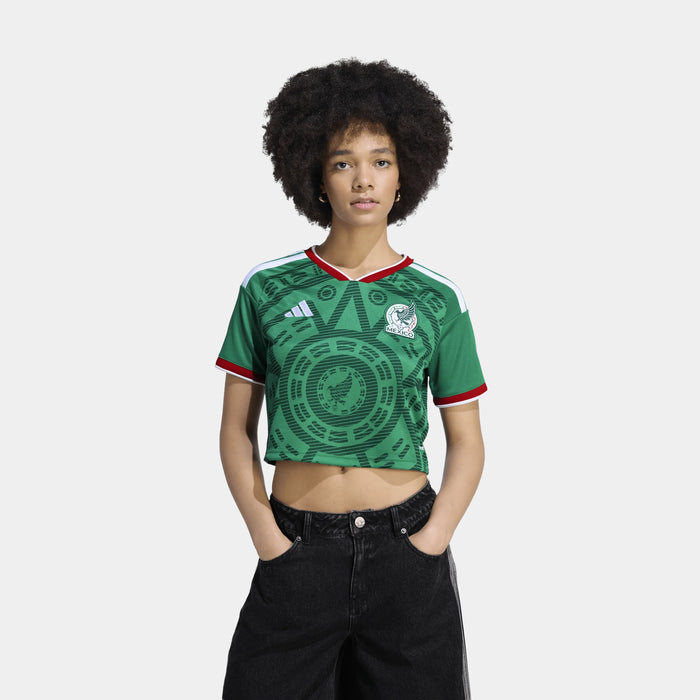 Mexico 26 Home Cropped Womens Jersey (Bold Green)