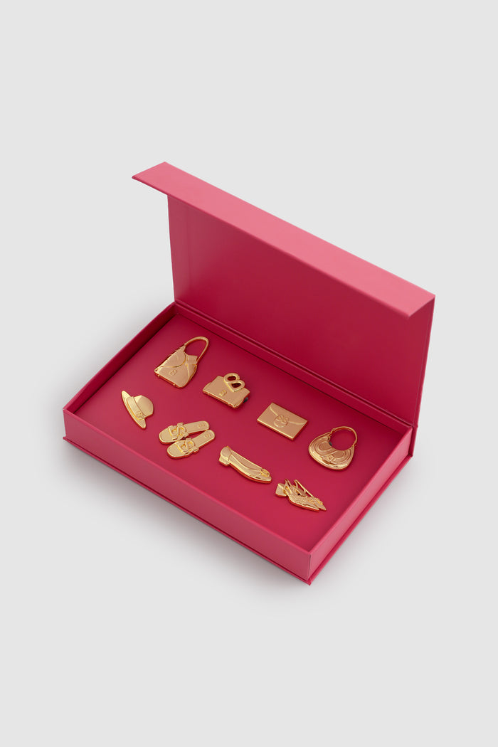 miniature 2.0 brooch package in gold by buttonscarves