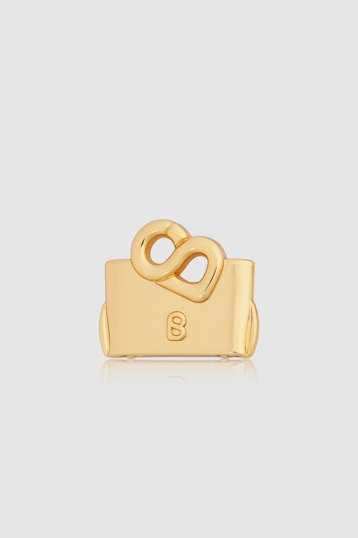 miniature 2.0 brooch package in gold by buttonscarves nina bag shape front view