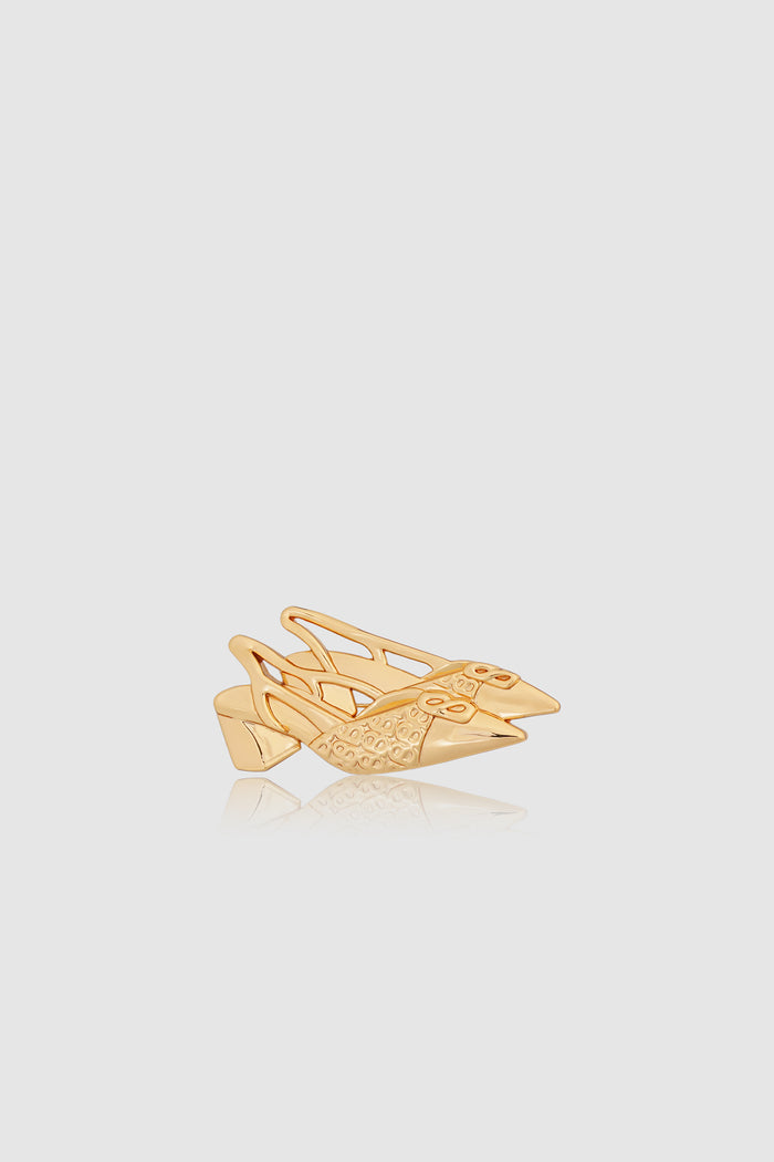 miniature 2.0 brooch package in gold by buttonscarves luna slingback heels shape front view