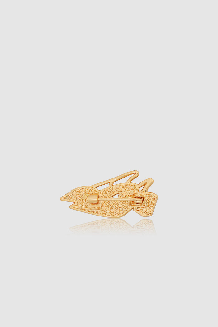 miniature 2.0 brooch package in gold by buttonscarves nina bag shape back view