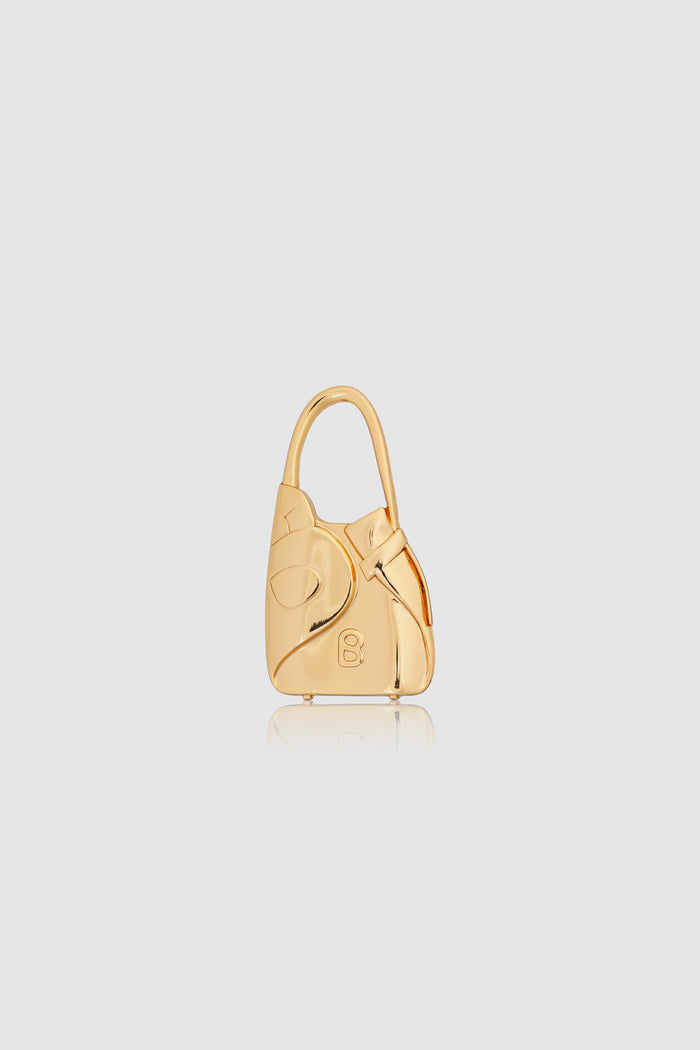 miniature 2.0 brooch package in gold by buttonscarves britney bag shape front view