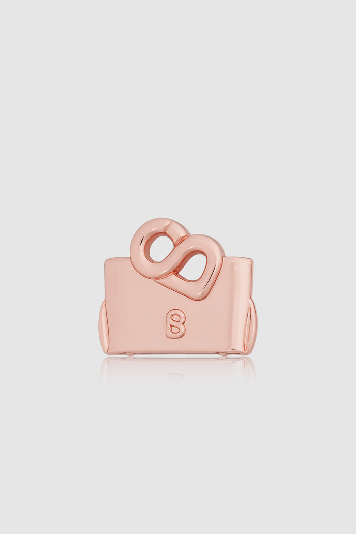 miniature 2.0 brooch package in rose gold by buttonscarves nina bag shape front view