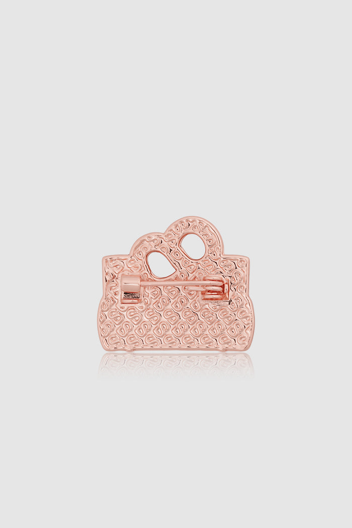 miniature 2.0 brooch package in rose gold by buttonscarves nina bag shape back view